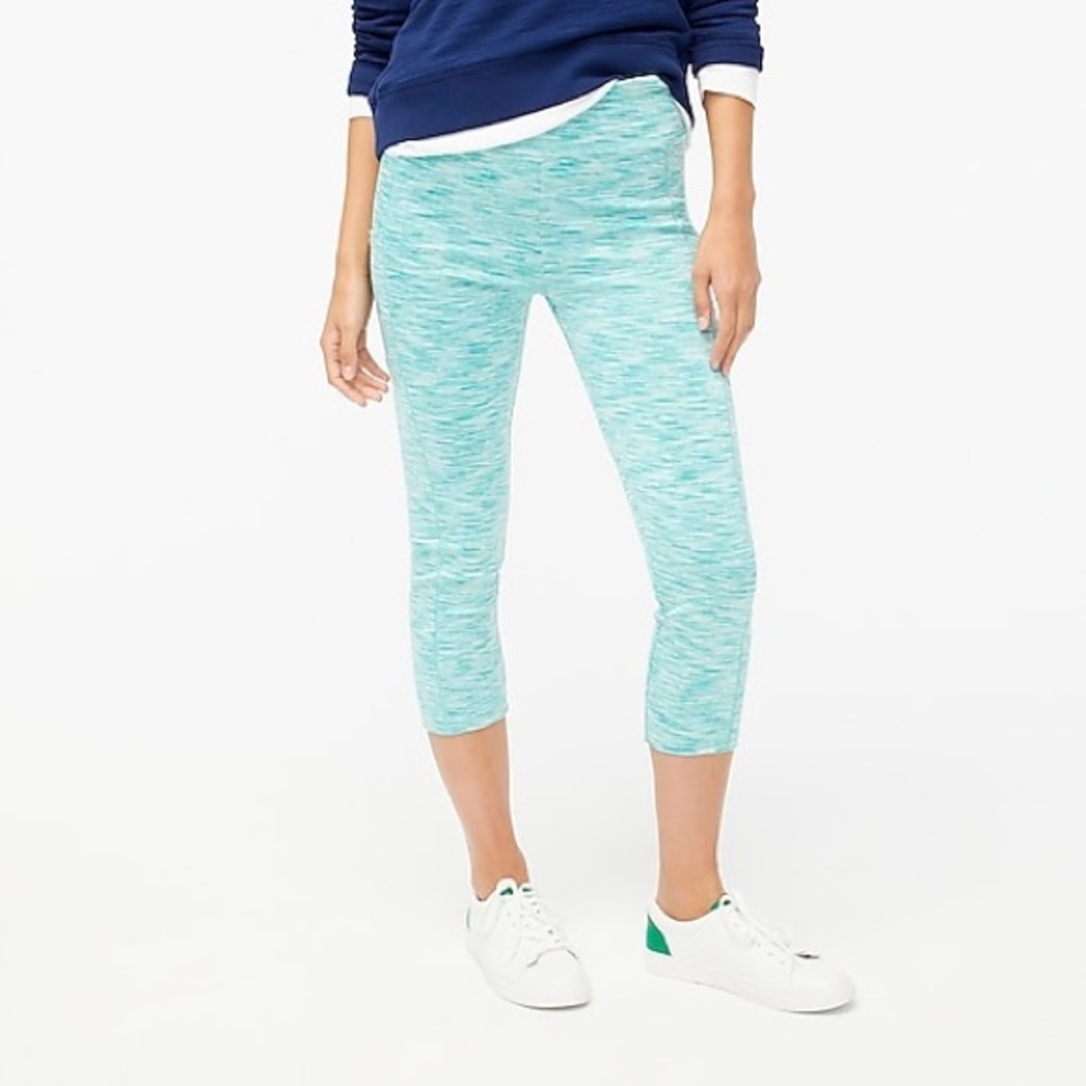 NWT J.Crew Mint Space-Dyed Cropped Leggings Size Large